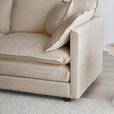 GDFStudio Kelsen Mid-century Modern 3 Piece Chenille Upholstered Sofa Set with Pillows