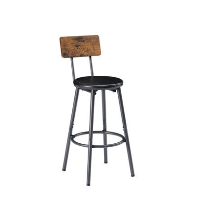 Industrial 4PCS Long Bar Table Set with 3 PU Upholstered Bar Stools, 4L -ModernLuxe