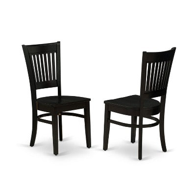HomeStock Belmont 7-Piece Kitchen Dining Table Set 6 Dining Chairs and Butterfly Leaf Dinner Table- Black Finish