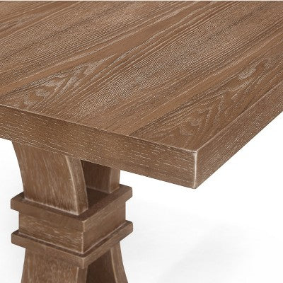 Christopher Knight Home Hudson 7 Pieces Upholstered Wood Extended Dining Set with Pedestal Base